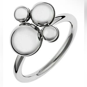 Calvin Klein Collection Silver Spin Ring Size 8 with Black Dust Bag NIB
